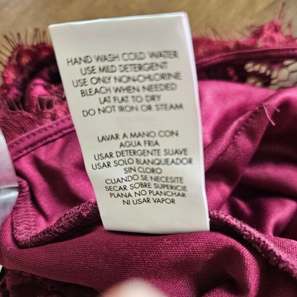 Speechless Wine Red Eyelash Lace Mini Dress Women's Medium Witchy Vamp High Neck - Picture 10 of 10